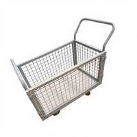 Carrito de Almacenamiento Plegable de Malla Metálica Resistente, Carros y Carretillas para Herramientas con Ruedas Bloqueables de Cuatro Ruedas, Uso Industrial