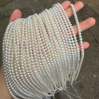 Perles d'eau douce naturelles presque rondes de 4,5 à 5 mm, perles en vrac, haute brillance, fournitures pour la fabrication de bijoux faits à la main