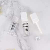 Meilleur prix, tube de brillant à lèvres PETG personnalisé avec logo, boîte à rouge à lèvres carrée, flacon vide, impression numérique noire