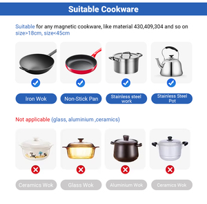 Fourneau électrique à plaque plate de 5 kW de puissance maximale, cuisinière électromagnétique commerciale encastrable en acier inoxydable - Product Image 6
