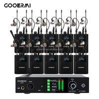 Système de monitoring intra-auriculaire sans fil stéréo GOOERAI LM600 UHF True Diversity, 10 récepteurs bodypack, écran TFT pour scène en direct
