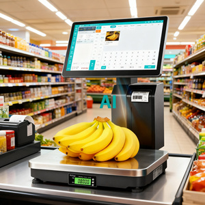 Balance de pesage commerciale S800 avec impression d'étiquettes adhésives, balance de pesage pour fruits et légumes, balance de pesage AI pour supermarché - Product Image 6