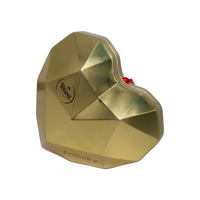 Boîte à bonbons en fer blanc en forme de cœur avec bords inclinés, couleur et logo personnalisés, faite à la main, réutilisable pour mariage, fête, Saint-Valentin