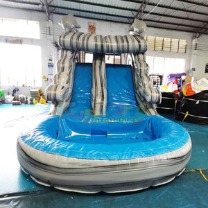 Backyard party jumpers bounce house bouncy castle commercial inflatable dolphin water slide for kids - Product Image 3