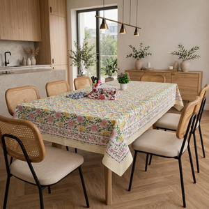 Nappe carrée en coton 100% de haute qualité, écologique, à imprimé floral bohème, faite à la main, avec logo personnalisé, lavable, pour usage domestique, motif montagne - Product Image 1