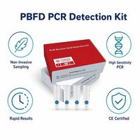Kit de diagnostic PCR en temps réel pour le virus de la maladie de la plume (PBFD) chez les oiseaux, 4 tests/kit, certifié CE, bandelettes de test vétérinaire sûres pour les perroquets