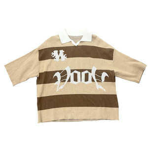 Personalizado <span class=keywords><strong>de</strong></span> alta calidad Boxy <span class=keywords><strong>camisetas</strong></span> hombres fútbol algodón tejido Polo Retro Streetwear American Knitting Stripe fútbol Jersey - Product Image 3