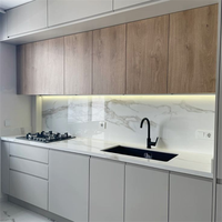 CBMmart Ensemble complet avec îlot avec accessoires fonctionnels Armoire de cuisine en bois Meubles modernes pour la construction de maisons