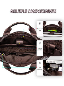 Andong Genuine Cow Leather for <b>Men</b> Business Briefcase Retro Large Capacity 13-inch Laptop Handbag Crossbody Casual Shoulder <b>Bag</b> - Product Image 4