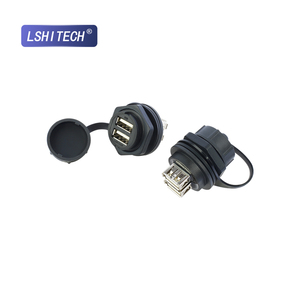 Connecteur M25 double USB 2.0/3.0 à montage sur panneau, <span class=keywords><strong>prise</strong></span> femelle double port étanche IP67 avec cache anti-poussière - Product Image 5