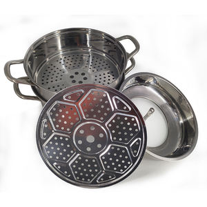 Ensemble de cuiseur vapeur pour <span class=keywords><strong>couscous</strong></span>, 28 cm, 30 cm, acier inoxydable, écologique, polissage miroir, couvercle visible, métal, capacité de 4 <span class=keywords><strong>L</strong></span>, gaz - Product Image 2