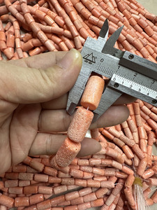 Nhuộm San Hô Màu Hồng Thiên Thần Da Đào San Hô Mịn Ống Hình Dạng Tự Nhiên Lỏng Hạt - Product Image 5