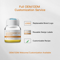 Fabrication ODM en usine, 10 ml de vitamine C pour le visage et le corps, anti-âge, éclaircissant, acide hyaluronique, acide L-ascorbique, éclaircissant pour tous types de peau
