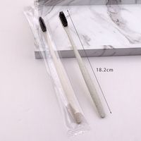 Cepillo de Dientes Ecológico de Paja de Trigo con Cabeza Pequeña, Cepillo de Dientes de Carbón de Bambú con Cerdas Suaves para Niños y Adultos, Uso en Hoteles