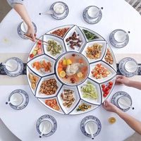 Service de table en céramique haut de gamme au design rustique, motif personnalisé, assiettes, plats et plateaux pour la maison, les réceptions, les mariages et les fêtes de famille