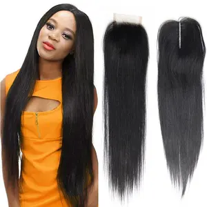 High end light luxury product straight virgin brazilian human hair most popular 4x4 swiss lace closure with baby hair