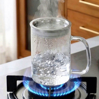 Mug en verre borosilicate de haute qualité avec infuseur à thé, résistant à la chaleur, compatible lave-vaisselle et micro-ondes, 400 ml, design moderne pour le bureau et la maison
