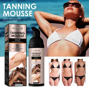 JAYSUING lidah buaya tampak alami, coklat cepat kering musim panas melembabkan menutrisi organik Tanning Mousse