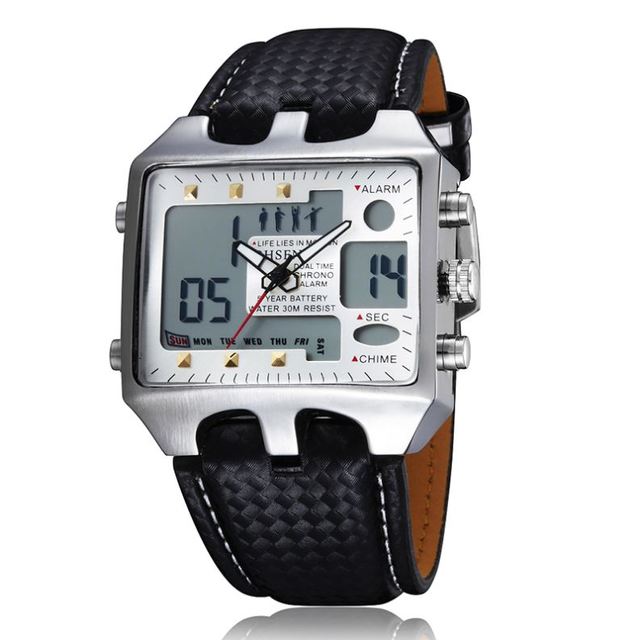 OHSEN AD0930 Own Brand Boys Digital Watch Best Leather Band Waterproof Date Display Calendar Travel Watch Set