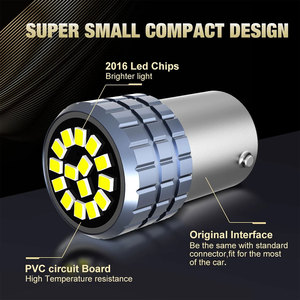1156 BA15S BAU15S P21W PY21W BAY15D lampadina LED 1157 <span class=keywords><strong>P21</strong></span> <span class=keywords><strong>5W</strong></span> R5W 15SMD 2016 indicatore di direzione per auto luce di retromarcia 12V bianco 6000K - Product Image 3