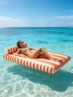 Chaise longue gonflable en PVC épaissi, transat aquatique, canapé paresseux, lit de plage, radeau gonflable portable, lit flottant sur l'eau
