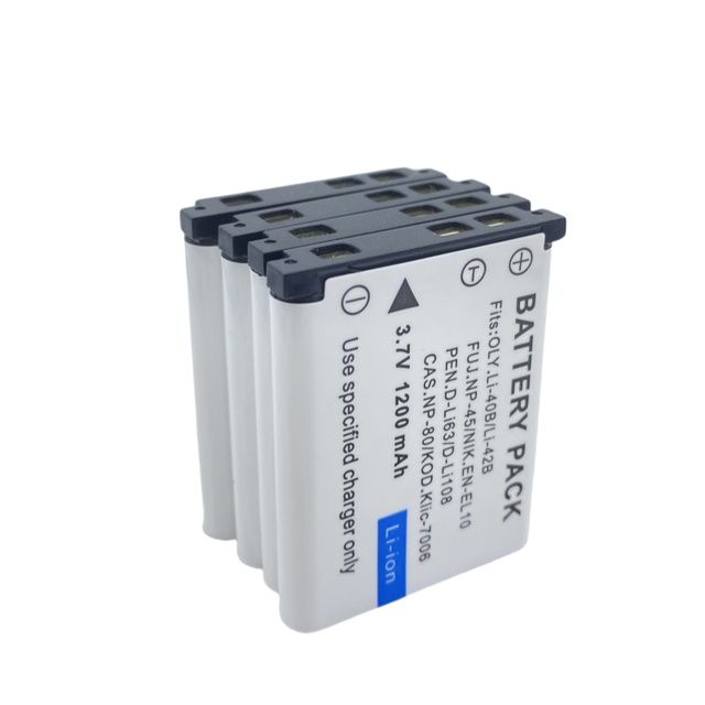 Li-40B Li-42B NP45 EN-EL10 Fuji for Pentax for Casio for Kodak for Olympus Battery KLIC-7006 D-LI63 D-LI108 NP-80 3.7V 1200mAh