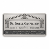 Étiquette de logo personnalisée en métal doré en gros pour Abaya avec épingle, badge nominatif en laiton gravé avec support pour le personnel d'hôtel, les équipes scolaires et les événements