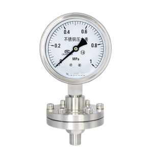 SENRUIKE YTPN-100F 100mm 液封式ステンレス鋼製背面差圧計（トリクランプネジフランジ、ダイヤフラム式） - Product Image 1
