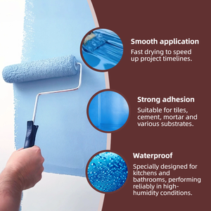 <span class=keywords><strong>Peinture</strong></span> acrylique anti-moisissure imperméable - Revêtement bleu goéland pour murs humides, salles <span class=keywords><strong>de</strong></span> <span class=keywords><strong>bain</strong></span>, sous-sols - Product Image 2
