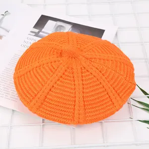 Fabricado Diretamente Recém Bebê Meninas Kid Crianças De Malha Boinas Crochet Decoração De Malha Dupla Camada Quente Boina Beanie Hat