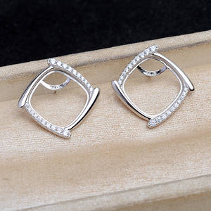 Accessoire de perles DIY 7-10 mm, clip d'oreille en argent 925, support vide, boucle d'oreille flocon de neige, trouvailles de bijoux, perles type-5693 - Product Image 3