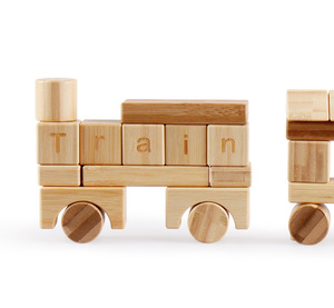 Hoye craft – blocs de construction sûrs et organiques, jouet enfants maternelle Montessori, ensemble de blocs en bambou avec <span class=keywords><strong>alphabet</strong></span> - Product Image 4