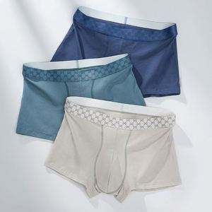 Nuevos Bóxers de Algodón para Hombre, Transpirables, de Cintura Media, Color Sólido, con Corte en Forma de Calabaza - Product Image 1