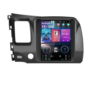 9.7英寸安卓112 + 32g车载立体声车载收音机，适用于本田思域2004-2009，配有Carplay安卓汽车全球定位系统Wifi Hifi调频RDS摄像头