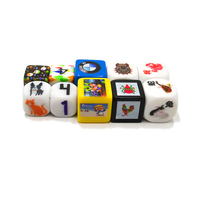 Dés à six faces personnalisés imprimés, logo personnalisé, motif gravé, dés de jeu en acrylique pour jeux de société
