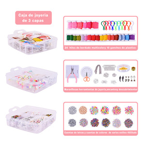 Tự làm nóng bán 4655pcs giáo dục trẻ em hạt Set DIY đồ trang sức vòng đeo tay vòng cổ làm cho món quà sinh nhật - Product Image 4