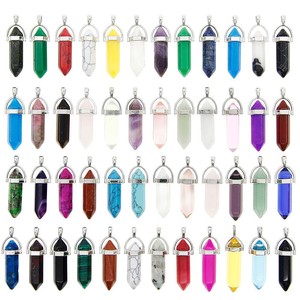 Ciondolo Pendente Esagonale in Pietra Naturale, Cristallo, Onice, Turchese, Collana con Charm per Uomo e Donna, Accessorio di Gioielleria in Pietra Preziosa - Product Image 3