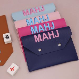 RTS PU Leather Mahjong Card Clutch Holder Pouch Gaming Accessories Protective Cover Case Magnetic Closure Durable Welcome <b>Gifts</b> - Product Image 4