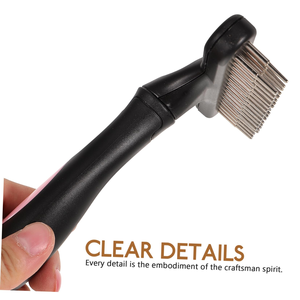 Brosse de toilettage pour animaux à double rangée, en acier inoxydable, pour enlever les poils de chien, peigne métallique de nettoyage pour animaux - Product Image 2