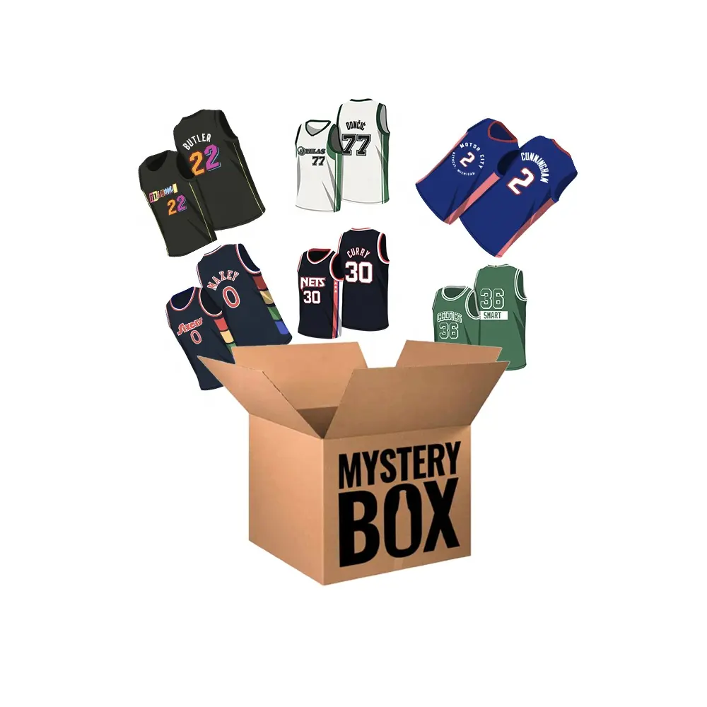 free shipping blind dropshipping basketball football jersey shirts mystery blind gift clothing box