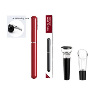 Ensemble créatif d'ouvre-bouteille à <span class=keywords><strong>vin</strong></span> rouge à pression d'air avec <span class=keywords><strong>bouchon</strong></span> et coupe-papier en alliage d'aluminium – Idéal pour un cadeau - Product Image 4