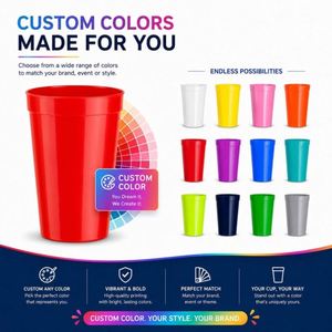 Vasos de Plástico Reutilizables con Logotipo Personalizado para Fiestas, Cumpleaños, Picnics, Eventos Deportivos, Bodas, Estadios, Regalos Promocionales, Vasos para Bebidas - Product Image 4