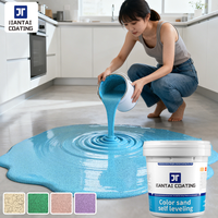 Revêtement de sol en résine époxy auto-nivelante à base de sable coloré, résistant à l'usure, protection solaire, plusieurs options de couleurs pour usine et atelier