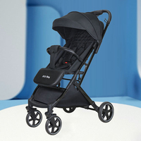 Poussette bébé pliable d'une seule main, accoudoir amovible, cadre en acier haute teneur en carbone, suspension 4 roues, double freinage en une seule étape, nouveau-né, tout-petit