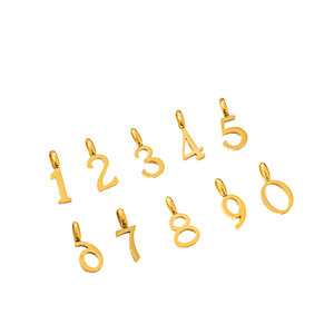 สร้อยคอจี้เลขนำโชคเด็กชุบทอง 14K สแตนเลสสตีล - ของขวัญ DIY สำหรับลูกสาว - Product Image 1