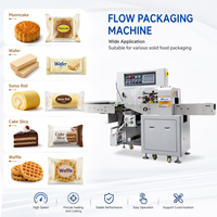 Machine d'emballage multifonctionnelle pour snacks, machine d'emballage de pain, ensacheuse flow pack pour biscuits aux pépites de chocolat pour grandes usines alimentaires