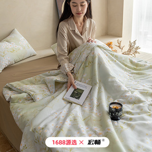ผ้าห่มใยไผ่เย็นสบายสำหรับฤดูร้อน ขนาด 150x200 ซม. 200x230 ซม. พิมพ์ลายด้วยเทคนิค Reactive Dyeing สำหรับใช้ในบ้าน - Product Image 4