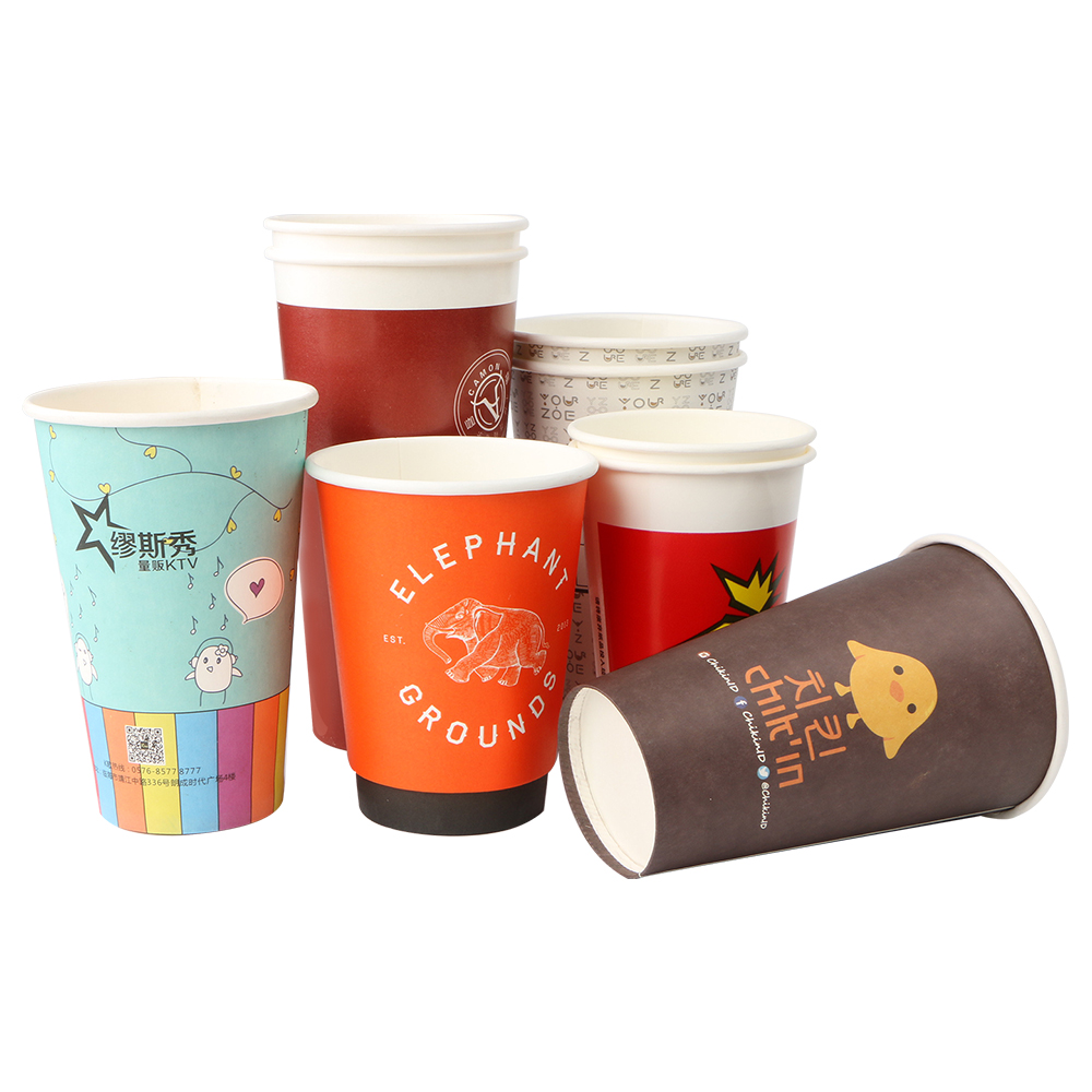 Printing Wholesale Heat Proof White Paper Party Cup Double Wall Paper Cup For Coffee Tea