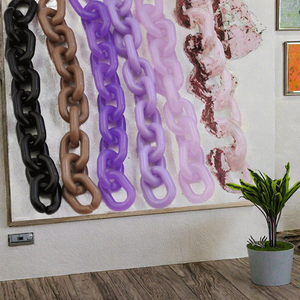 Resin <b>Large</b> Link Modern Style Colour Mixture Handcrafted Punk Hollow Chunky Long Necklace <b>Wall</b> Chain Birthday Home <b>Decoration</b> - Product Image 2