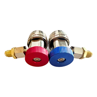 Haute qualité R134a raccords rapides connecteur de tuyau adaptateurs en laiton réglables outils de réfrigération pour la climatisation de voiture 2 pièces